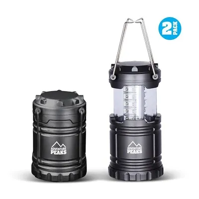 2 X LED Portable Camping Torch Battery Operated Lantern Night Light Tent Lamp • £10.95
