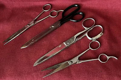 4 Pairs Of Scissors Hot Drop Forged Steel Italy/USA Kleencut Clauss Fremont ELK • $24.95