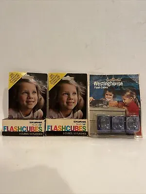 9 Sylvania BLUE DOT & Westinghouse Flash Cubes. 36 Total Flashes Lot New￼ • $24.99