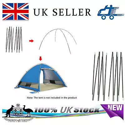 £7.99 • Buy 2pcs 6 Sections Camping Tent Pole Glass Fibre Spare Replacement 7mm Rod