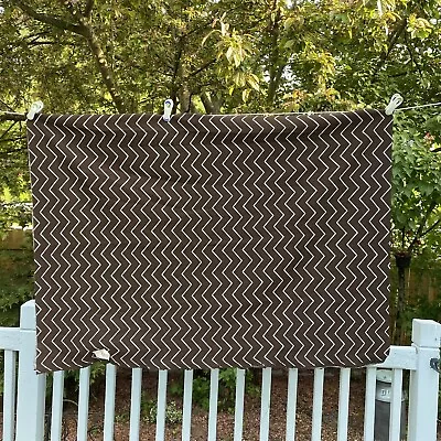 Vintage Polyester Knit Fabric Brown White Chevron Geometric Pattern • $29.99