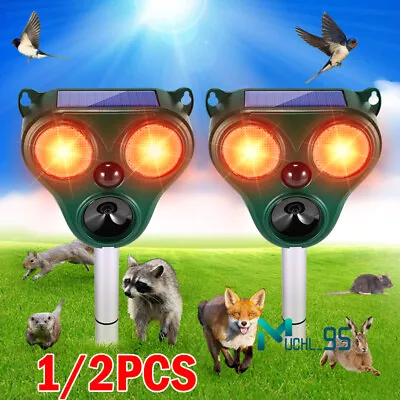 Solar Ultrasonic Animal Repellent Dog Cat Skunk Deer Squirrel Raccoon Deterrent • $21.99