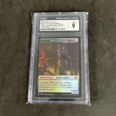 CGC 9-VOW-MTG- Card # 015/021-Double-sided Token Foil. Human Soldier/blood. Mint • $35