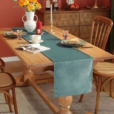 Solid Color Tablecloth American Style Table Cover Velvet Table Runner  Banquet • £6.78