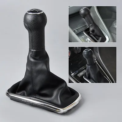 Black 6 Speed Gear Shift Knob Gaitor Boot Fit For VW Golf GTI JETTA Bora 1999-04 • $13.99