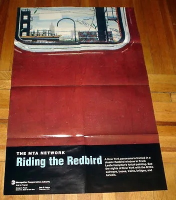 Mta Nycta Subway Art Poster Riding The Redbird Nyc Subway Redbird Train • $28.99