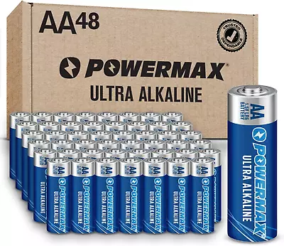 Powermax 100-Count AA Batteries Ultra Long Lasting Alkaline Battery 10-Year Sh • $10.55