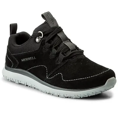Merrell Getaway Locksley Lace-Up Black Suede Leather Mens Shoes J92011 • £59.99