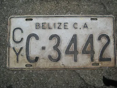 BELIZE CAYO CENTRO AMERICA 1970s VINTAGE # CY C-3442 RARE LICENSE PLATE • $79.99