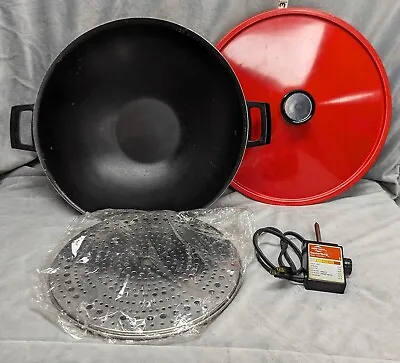 Vintage 1972 West Bend Electric Wok Red Made In USA Model 5109 Works Great 14  • $19.99