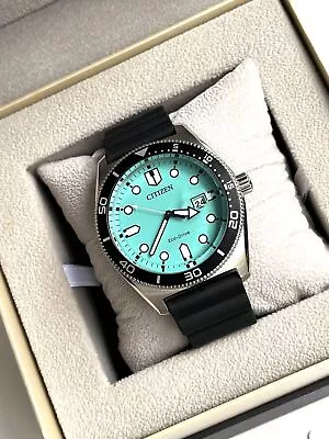 Brand New! Citizen Watch Eco-Drive AW1760-14X Tiffany Blue Date Dial • $479.88
