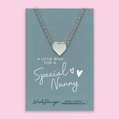 Heart Pendant Chain Necklace - Special Nanny Quote Gift Card  • £5.99