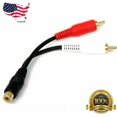 RCA Audio Jack Cable Y Adapter Splitter 1 Female To 2 Male Plug • $3.99