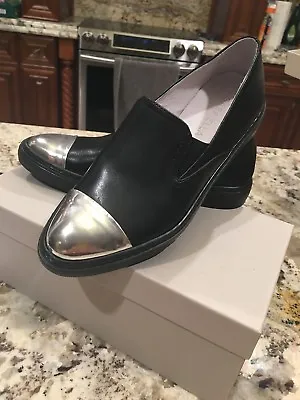 Gabriella Black And Silver Pointed Toe Sneakers Size 36 • $48.99