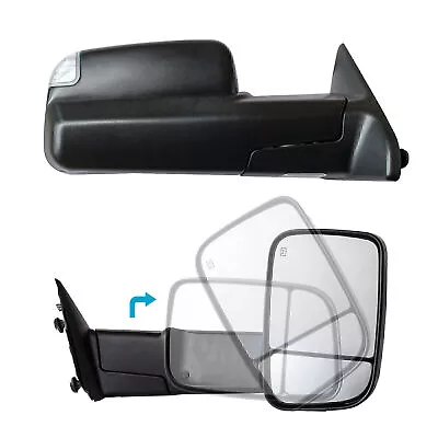 Pair Tow Mirrors Fits 2009-2018 Ram 1500/2019-2023 Ram 1500 Classic Power Heated • $155.76