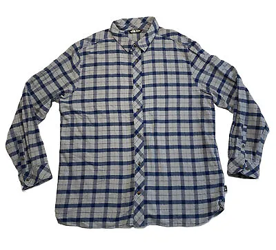 The North Face Valley Twill Flannel Shirt Blue Plaid Men’s XXL Hiking Outdoor • $20