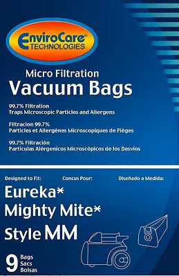 $9.95 • Buy 9 Micro Filtration Vacuum Bags For Eureka MM Mighty Mite 3670 And 3680 Canister