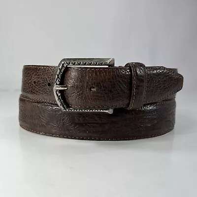 Martin Dingman Shrunken Grain Bullhide Saddle Leather Belt - Men's Size 40/100 • $28