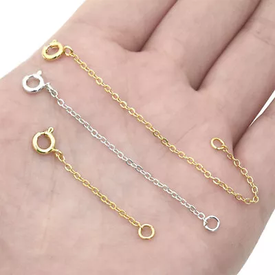 925 Sterling Silver Extender Extension Chain Lobster Clasp For Necklace Bracelet • £3.49