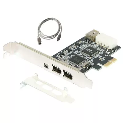 PCI-Express X1 PCI-E FireWire 1394a IEEE1394 Controller Card 4 Port For Desktop • £12.58