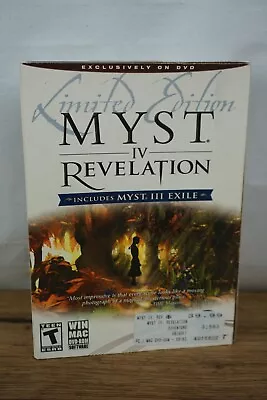 Myst IV 4 Revelation (PC/MAC 2004) Win Mac Ubisoft Complete With Myst III Exile • $3.95