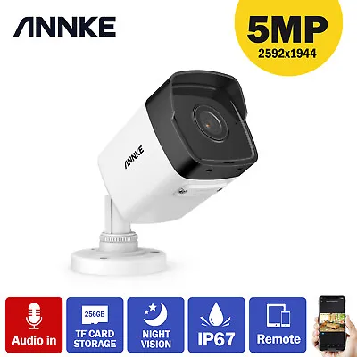 £34.39 • Buy ANNKE 5MP Outdoor CCTV PoE Security IP Camera Night Vision C500 Audio In For NVR