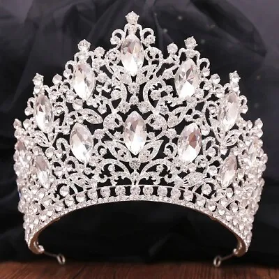 Luxury Crystal Rhinestone Crown Vintage Wedding Tiaras Bridal Hair Accessories • $67.86