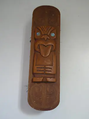 Vintage Wooden Handle Clothes Brush Carved Maori Tiki Idol Icon Statue Rotorua • $38.49