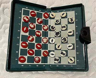 Vintage Portable Miniature Magnetic Chess Set In Case • $50