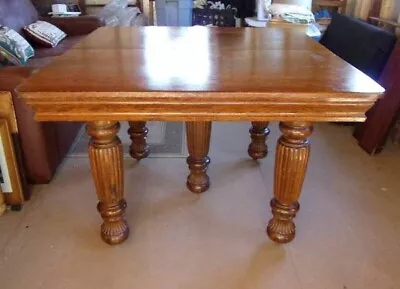 Antique Historical Quartersawn Oak 5 Leg Dining Table Set With 4 Chairs & Leaves • $1699.98