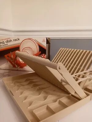 Vintage Folding Portable Almond Dish Rack In Original Box  • $38