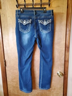 $14 • Buy Hydraulic Women's Jeans Lola Curvy Slim Bootcut Stretch 15 Dark Blue Size 15