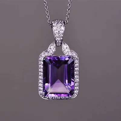 Women Charm Wedding Necklaces Pendants 925 Silver Filled Cubic Zirconia Jewelry • $2.44