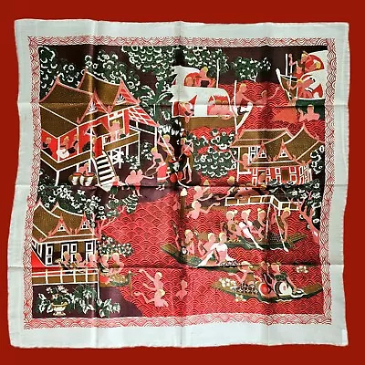 THAI SILK SQUARE SCARF - Shawl Wrap - Hand Sewn Edge - Old Fashioned Lifestyle • $20.99