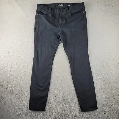 Rude Jeans Mens 38x32 Black Denim Super Skinny Goth Bikercore Rocker Grunge • $25