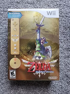 Wii THE LEGEND OF ZELDA SKYWARD SWORD Remote With Sealed Game And Gold Wii Mote • $99.99