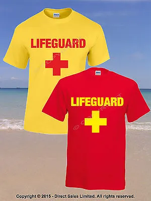 LIFEGUARD Cross T Shirt Beach Patrol Hen Stag Party Unisex Fancy Dress Costume • £9.99