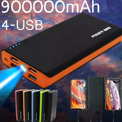 Power Bank 9000000mAh Fast Charging Portable Charger Battery Pack 4USB For Phone • £9.99