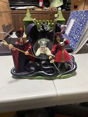 Vintage Rare Disney Parks Villains Snow Globe 65mm Maleficient Jafar Ursula Hook • $125