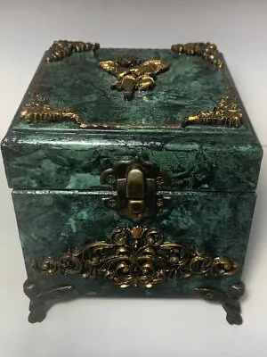 Box In Vintage Style. Wood. Handmade. Imitation Malachite • $29.99