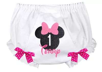 1st BIRTHDAY GIRL MINNIE MOUSE BLOOMER - BABY GIRL - PERSONALIZED BLOOMER • $22.95