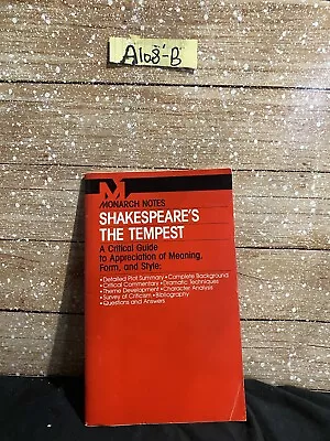 Monarch Notes & Study Guides: Shakespeare's THE TEMPEST 00644 1964 Softcover • $3