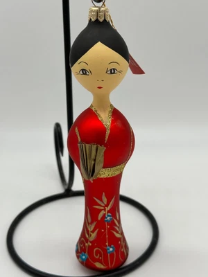 $19.99 • Buy Pier 1 Imports Hand Blown Glass Oriental Geisha Woman Christmas Ornament 8 