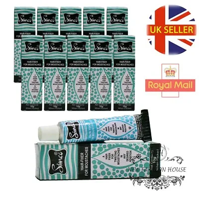 Simco Hair Fixer Indian Beard & Twisting Moustache Gel 10g Tube - White 10 Pack • £4