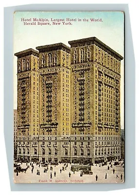 Hotel McAlpin  Largest In World  Herald Square New York City 1910 Postcard • $7.99