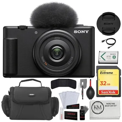 $509 • Buy Sony ZV-1F Vlogging Camera |Black +Memory Card +Cloth +Photo Kit +Case