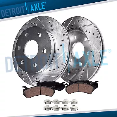 $108.98 • Buy Front Drilled Rotors + Brake Pads For GMC Chevy K1500 Suburban K2500 Blazer 4WD