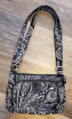 Womens Authentic Vera Bradley Purse Handbag. Zip Close Black/White Excellent • $2.99