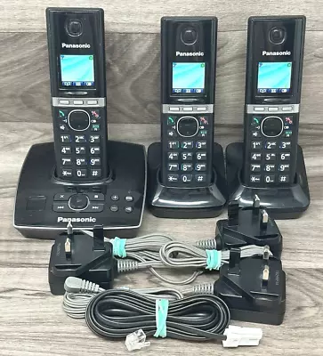 Panasonic KX-TG8063EB Trio Cordless Landline Phone Set With Answering Machine • £34.99