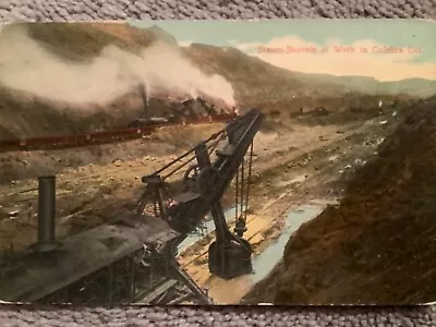 Vintage Postcard Of Steam Shovels Culebra Cut Canal Zone Panama • $2.99